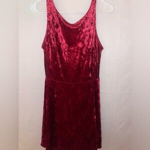 H&M Divided Velvet Dress in Red